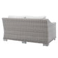 Modway EEI-3973-LGR-WHI Conway Sunbrella Outdoor Patio Wicker Rattan Loveseat Light Gray White MDY-EEI-3973-LGR-WHI