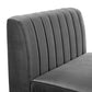 Triumph Channel Tufted Performance Velvet Armless Chair - No Shipping Charges MDY-EEI-3984-GRY