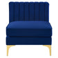 Triumph Channel Tufted Performance Velvet Armless Chair - No Shipping Charges MDY-EEI-3984-NAV