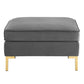 Ardent Performance Velvet Ottoman - No Shipping Charges MDY-EEI-3987-GRY