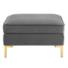 Ardent Performance Velvet Ottoman - No Shipping Charges MDY-EEI-3987-GRY