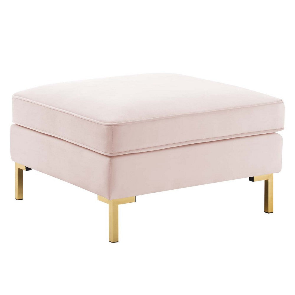 Modway Ardent Performance Velvet Ottoman in Pink