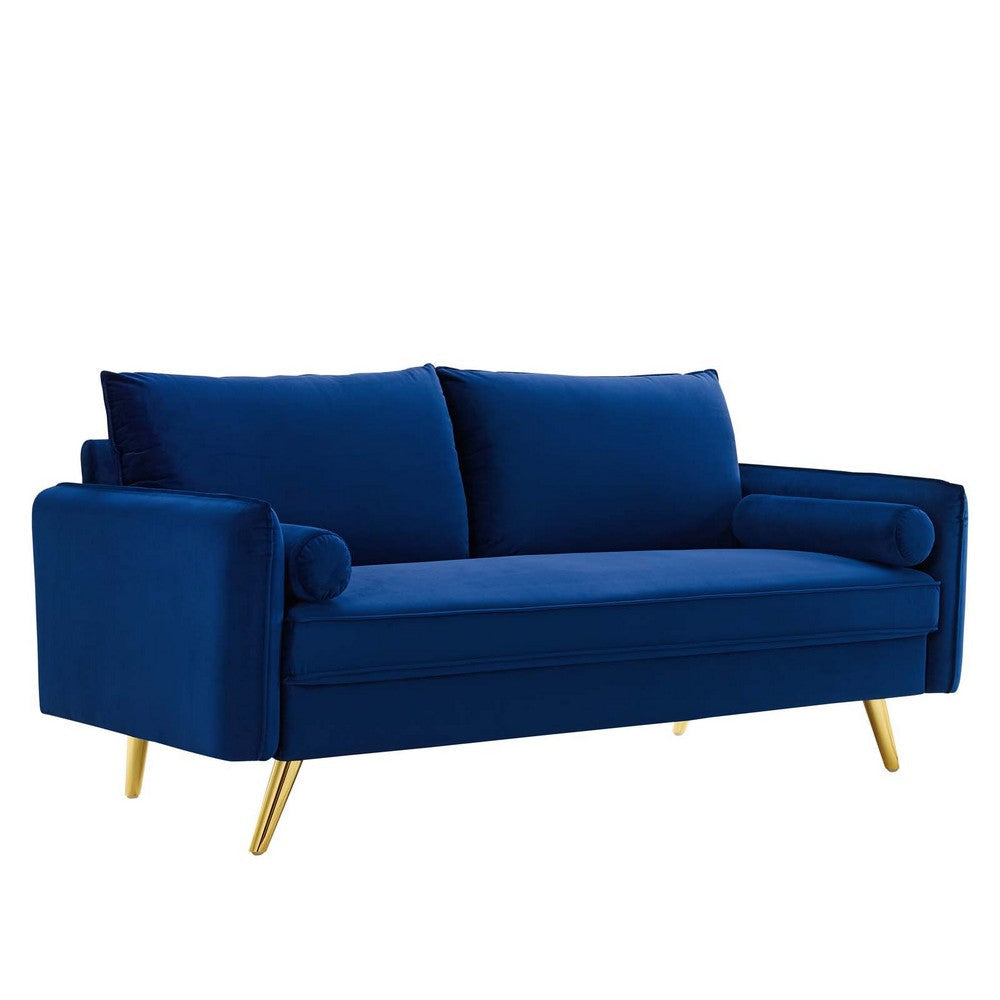 Modway Revive Performance Velvet Sofa, Navy