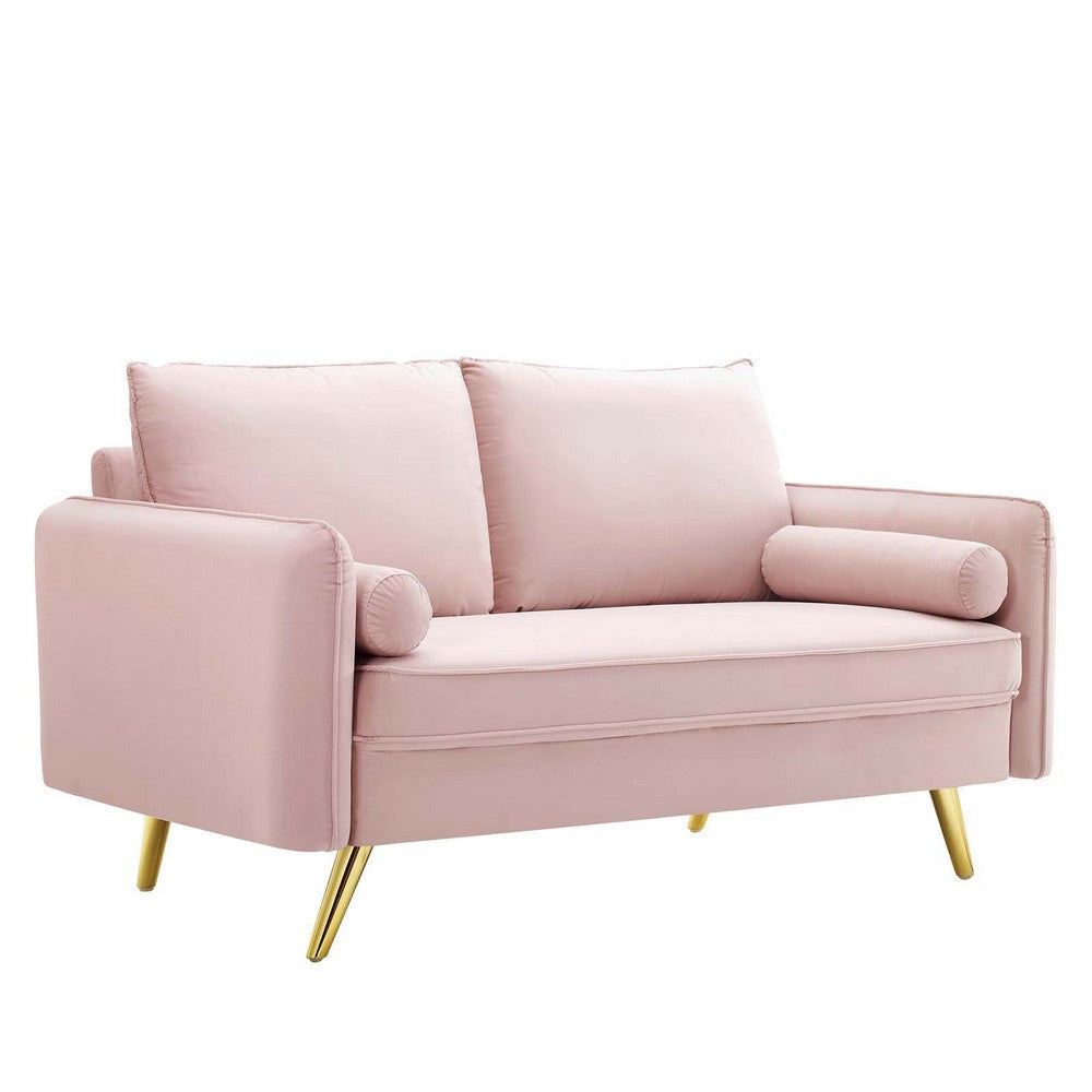 Modway Revive Performance Velvet Loveseat, Pink