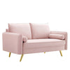 Modway Revive Performance Velvet Loveseat, Pink