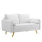 Modway Revive Performance Velvet Loveseat, White