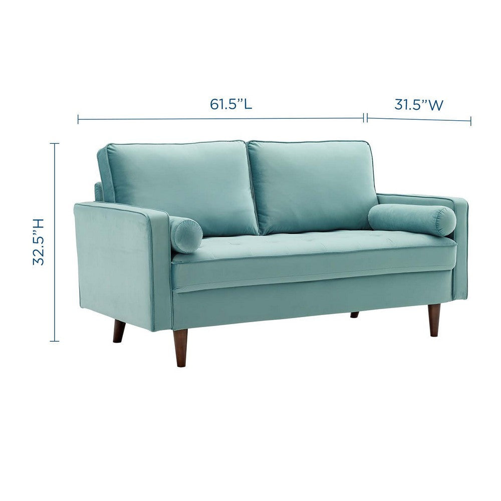 Modway Valour Collection EEI-4004-MIN 62 Loveseat with Innerspring Pocket Structure Non-Marking Foot Caps Dense Foam Padding