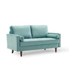 Modway Valour Collection EEI-4004-MIN 62 Loveseat with Innerspring Pocket Structure Non-Marking Foot Caps Dense Foam Padding and Stain-Resistant Velvet Polyester Upholstery in Mint Color