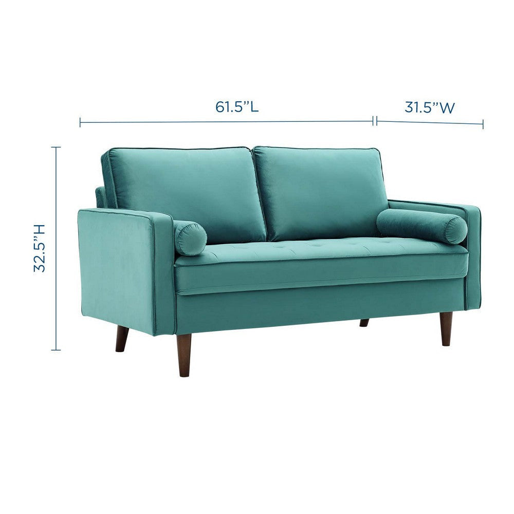 Modway Valour Performance Velvet Loveseat Teal Valour Performance Velvet Loveseat MDY-EEI-4004-TEA