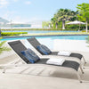 Modway EEI-4005-BLK Savannah Chaise Set Two Lounge Chair Black MDY-EEI-4005-BLK