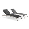 Modway EEI-4006-BLK-SET Savannah Chaise Set, Two Lounge Chair w/Side Table, Black