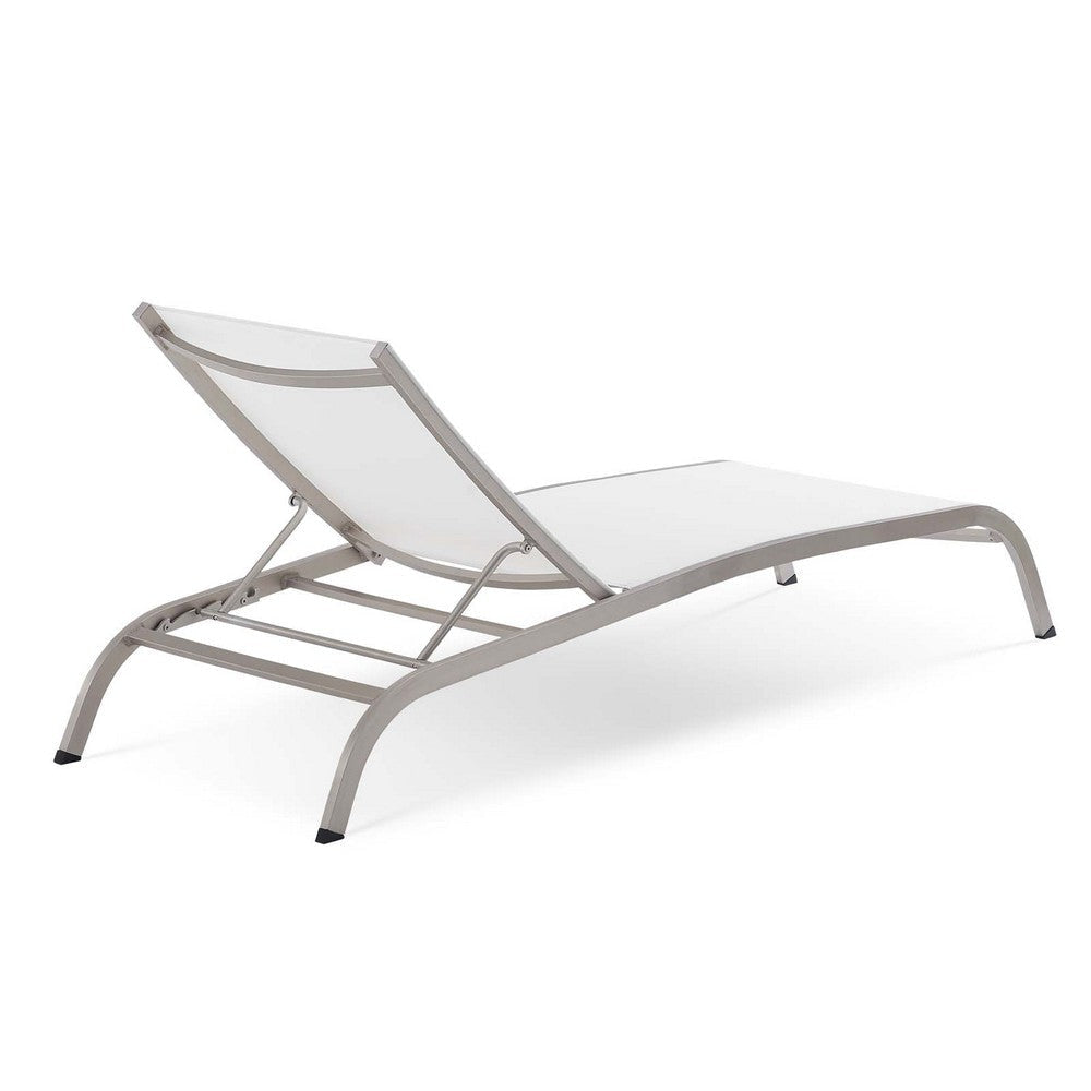 Modway EEI-4006-WHI-SET Savannah Chaise Set Two Lounge Chair w/Side Table White MDY-EEI-4006-WHI-SET