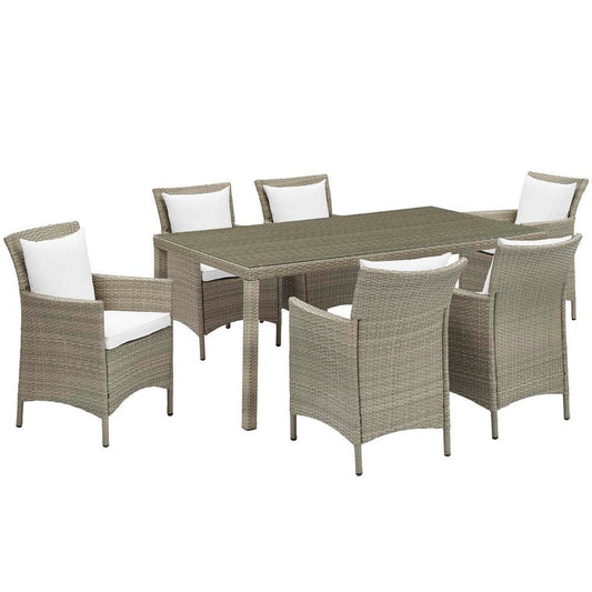 Modway Conduit, 7 Piece Dining Set, White