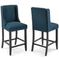 Modway Baron Counter Stool Upholstered Fabric Set of 2, Azure