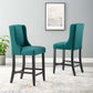 Modway Baron Counter Stool Upholstered Fabric Set of 2 Teal MDY-EEI-4016-TEA