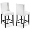 Modway Baron Counter Stool Faux Leather Set of 2, White