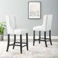 Modway Baron Counter Stool Faux Leather Set of 2 White MDY-EEI-4017-WHI