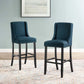 Modway Baron Bar Stool Upholstered Fabric Set of 2 Azure MDY-EEI-4018-AZU