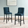 Modway Baron Bar Stool Upholstered Fabric Set of 2 Azure MDY-EEI-4018-AZU