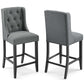 Modway Baronet Bar Upholstered Fabric, Counter Stools - Set of 2, Gray