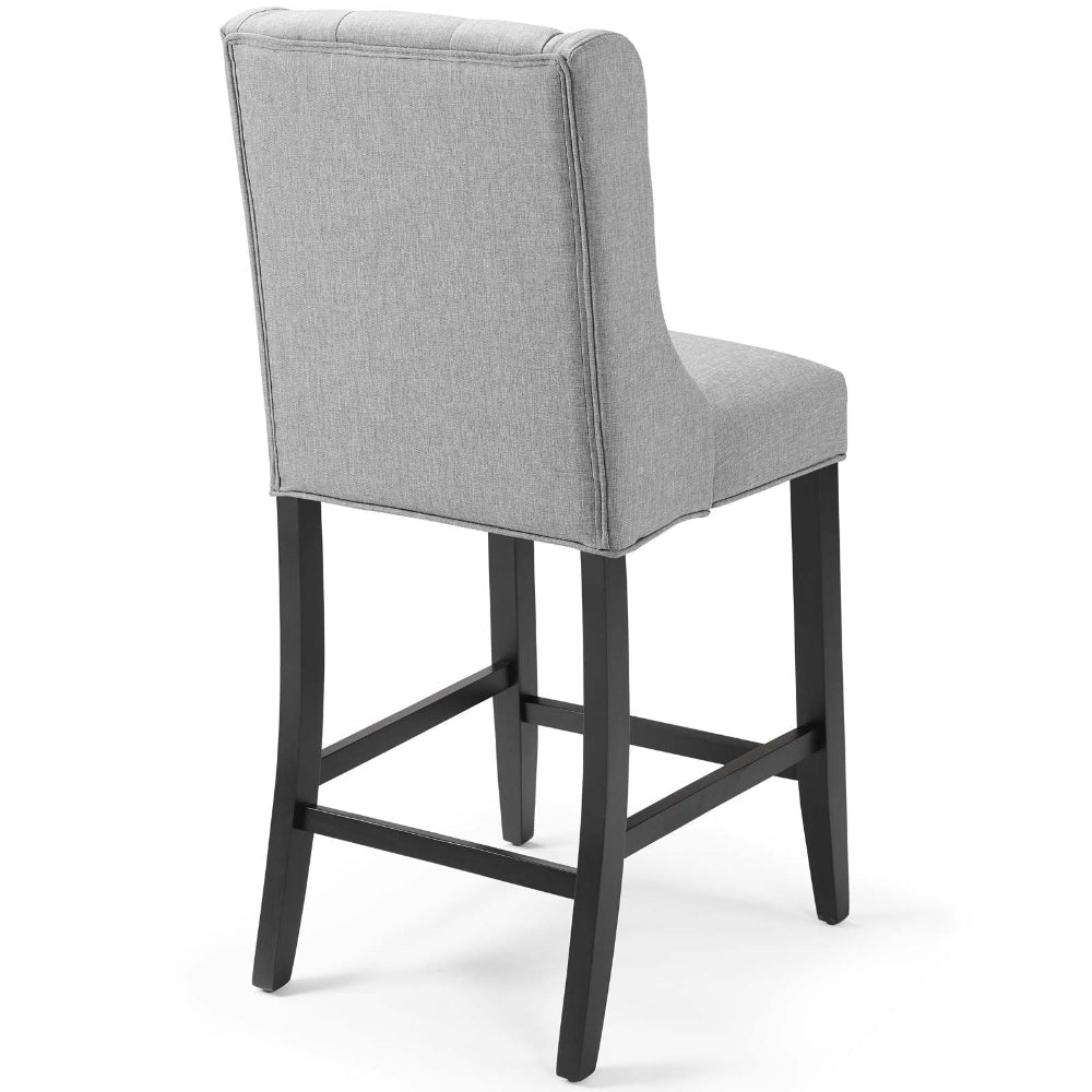 Modway Baronet Bar Upholstered Fabric Counter Stools - Set of 2 Light Gray MDY-EEI-4020-LGR