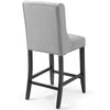 Modway Baronet Bar Upholstered Fabric Counter Stools - Set of 2 Light Gray MDY-EEI-4020-LGR