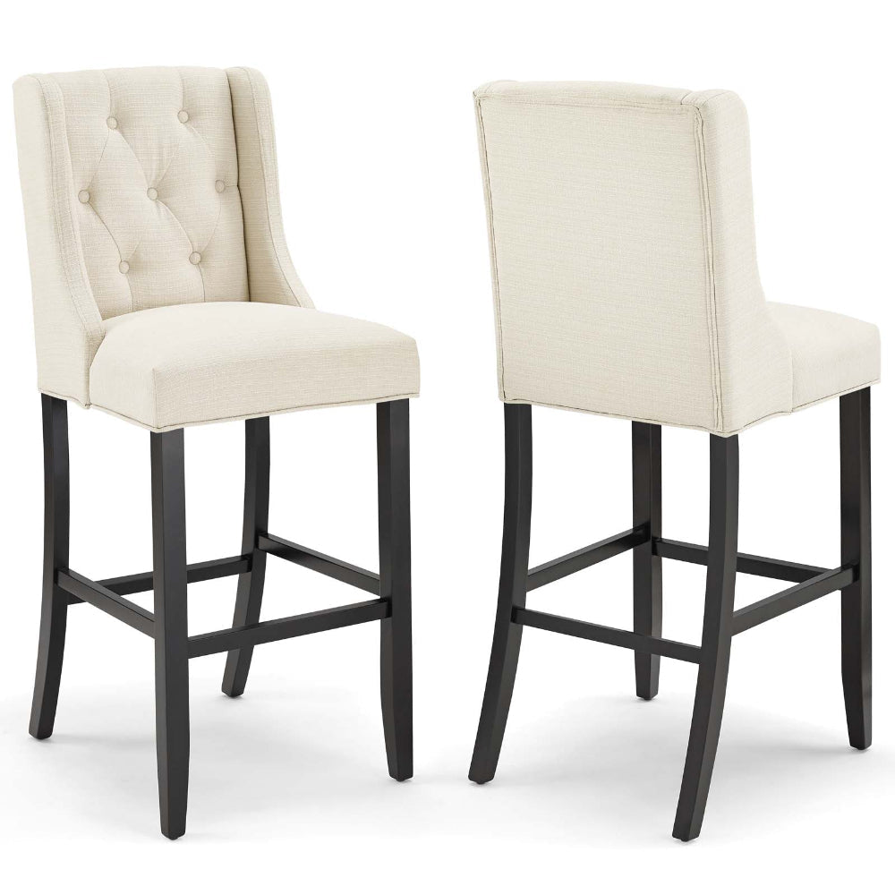 Baronet Bar Stool Upholstered Fabric Set of 2