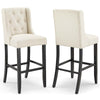 Baronet Bar Stool Upholstered Fabric Set of 2 - No Shipping Charges MDY-EEI-4022-BEI