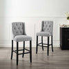 Modway Baronet Bar Stool Upholstered Fabric Set of 2 Light Gray MDY-EEI-4022-LGR