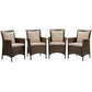 Modway EEI-4031-BRN-BEI Conduit Outdoor Patio Wicker Rattan Dining Armchair Set of 4, Brown Beige