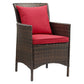 Conduit Outdoor Patio Wicker Rattan Dining Armchair Set of 4 MDY-EEI-4031-BRN-RED