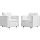 Modway Activate Upholstered Fabric Armchair Set of 2, White