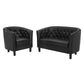 Modway Prospect Upholstered Vinyl Loveseat and Armchair Set, Black