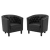 Modway Prospect Upholstered Vinyl Armchair Set of 2, Black