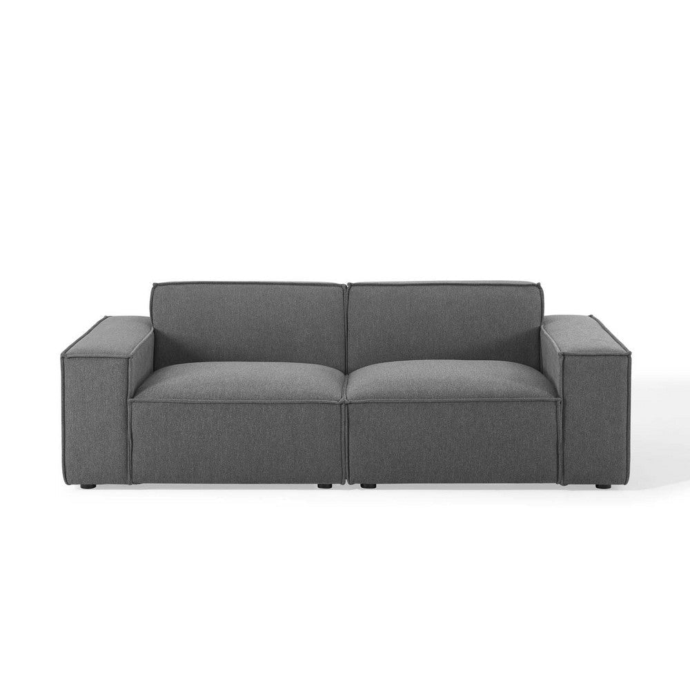 Modway Restore Upholstered Fabric Sectional 2 Seater Sofa Charcoal MDY-EEI-4111-CHA