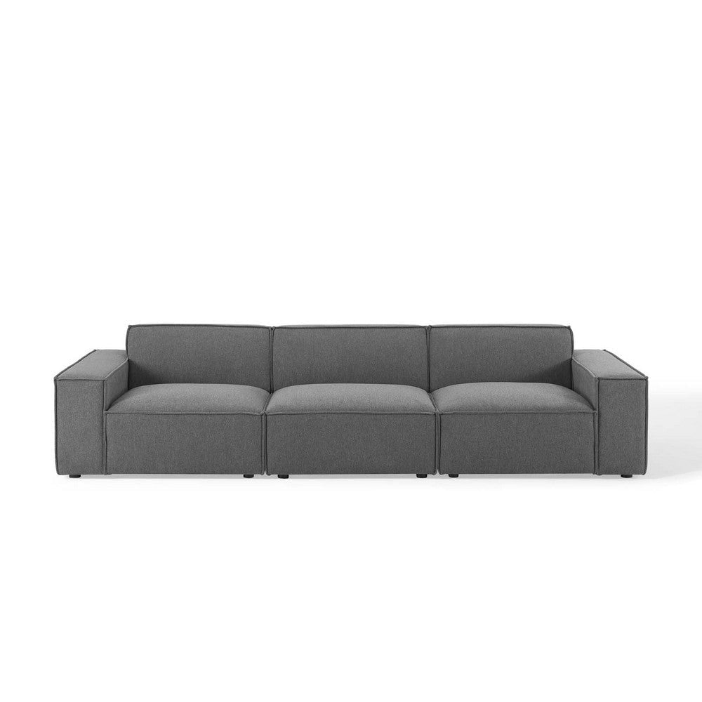 Modway Restore Upholstered Fabric Sectional 3 Seater Sofa Charcoal MDY-EEI-4112-CHA