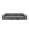 Modway Restore Upholstered Fabric Sectional 3 Seater Sofa Charcoal MDY-EEI-4112-CHA