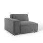 Modway Restore Upholstered Fabric Sectional Sofa 4-Piece Set Charcoal MDY-EEI-4113-CHA