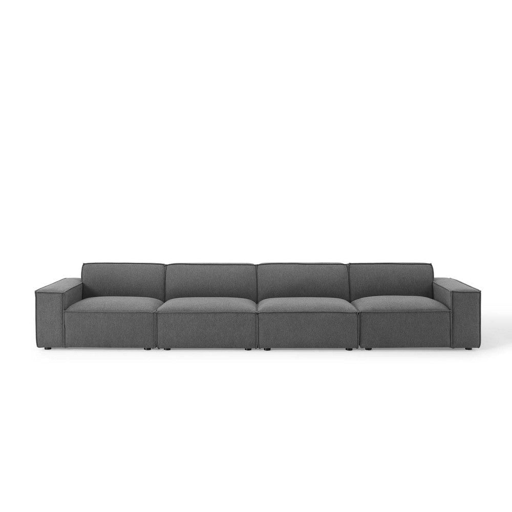 Modway Restore Upholstered Fabric Sectional 4 Seater Sofa Charcoal MDY-EEI-4114-CHA