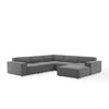 Modway Restore Upholstered Sectional Sofa, 6-Piece Set, Charcoal