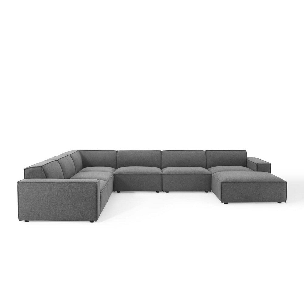 Modway Restore Upholstered Sectional Sofa, 7-Piece Set, Charcoal