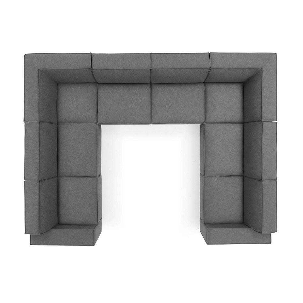 Modway Restore Upholstered Sectional Sofa, 8-Piece U-Shaped, Charcoal