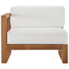 Upland Outdoor Patio Teak Wood Left-Arm Chair - No Shipping Charges MDY-EEI-4124-NAT-WHI