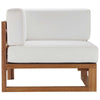 Upland Outdoor Patio Teak Wood Corner Chair - No Shipping Charges MDY-EEI-4126-NAT-WHI