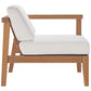 Bayport Outdoor Patio Teak Wood Right-Arm Chair - No Shipping Charges MDY-EEI-4129-NAT-WHI