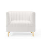 Shift Channel Tufted Performance Velvet Armchair - No Shipping Charges MDY-EEI-4130-WHI