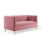 Modway Shift Channel Tufted Performance Velvet, Loveseat, Dusty Rose