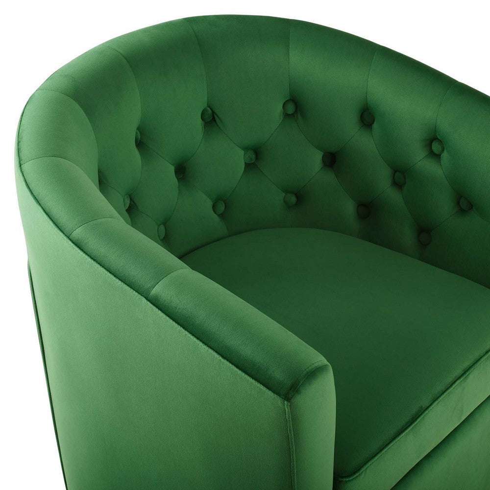 Prospect Tufted Performance Velvet Swivel Armchair - No Shipping Charges MDY-EEI-4138-CHA