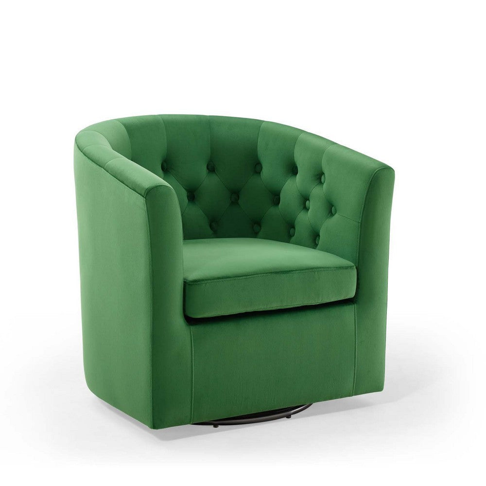 Prospect Tufted Performance Velvet Swivel Armchair - No Shipping Charges MDY-EEI-4138-CHA