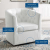 Modway Prospect Tufted Performance Velvet Swivel Armchair White 28D x 30W x 30H in MDY-EEI-4138-WHI